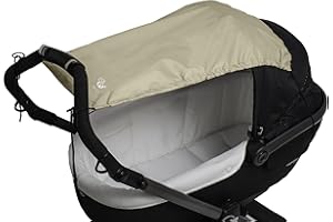 Altabebe (AL7010-03) Universal Sonnensegel mit UV Schutz 50+ für Kinderwagen Babywanne - reißfester Baby Sonnenschutz zum aufrollen - Farbe: beige