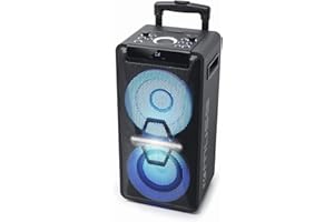 BMI Enceinte - Muse M-1920DJ - avec Batterie, 300 W, CD, Bluetooth et Effets Lumineux (USB, AUX, Télécommande) Noir