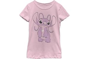 Disney Lilo & Stitch Big Angel dziewczęca koszulka z okrągłym dekoltem, Jasnoróżowy, XS