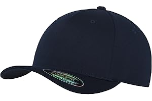 Flexfit Gorra de béisbol con visera curva, gorras Wooly Combed unisex, costuras sólidas, gorra de estilo hip hop, Tallas: S/M, L/XL, XXL, XS/S, Niños