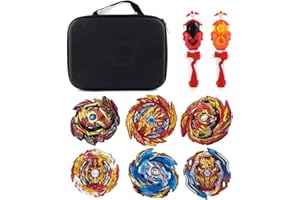 Bey Arena Blade Burst Turbo Set, 4D Metal Fusion Kampfkreisel Mit 6 Battling Tops Und 2 Kreisel Launchers, Weihnachten Geburtstag Spielzeug Geschenk Für Kinder Ab 6 Jahren (D)