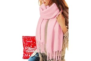 Voqeen Damskie szaliki zimowe długie puszyste szaliki oversize gruby ciepły koc szalik duży frędzel szal i chusty prezenty dla kobiet