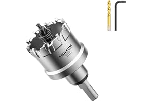 Mollom (40mm | 1-9/16") Sierra de Corona de T.C.T Carburo Broca con 2 Brocas,Punta de carburo de tungsteno para Metal Duro,Acero,Hierro,Cobre,Madear,Latón,Plástico