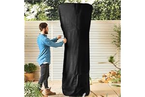 YYWJ Patio Heater Cover, Waterproof Polyester Zipper Garden Outside Round Protector UV Resistant Dust Proof Collapsible