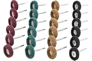 ZQSFPK Drill Polishing Kit, 25 mm Abrasive Polishing Wheel, 60pcs Rotary Tool Accessories, Buffing Wheel for Drill, Polishing Drill Attachment, for Rotary Tools for Glass Metal Wood Polishing Sanding Dusting