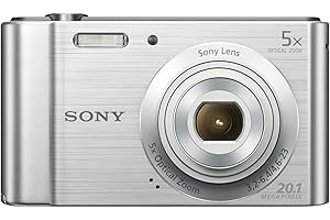 Sony DSC-W800 Digital Compact Camera (20.1 MP, 5x Zoom, 2.7 LCD, 720p HD, 23 mm Sony G Lens) - Silver (Certified Refurbished)