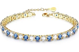 JDGEMSTONE Sterling Silver Tennis Anklet,5A Diamond CZ Dainty Ankle Bracelet,Waterproof Anklet for Women and Girls,Gold/Silver,6.5 Inches to 11.5 Inches