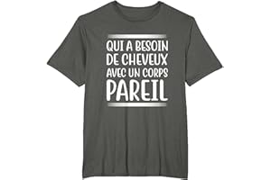 CADEAU RIGOLO POUR HOMME CHAUVE HUMOUR Idée Originale pour Homme Chauve Drôle Calvitie Humour Noël T-Shirt