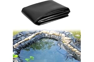 BODYGAD Bâche De Bassin en PVC, Film De Serre, Film De Construction, Revêtement De Bassin en Pehd Noir, Très Résistant, Épaisseur 0,2 MM, 4 X 3 M Film D'étanchéIté Membrane De Bassin Bassin De Jardin