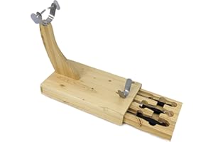 Fackelmann Support Jambon en Bois avec tiroir et Couteaux