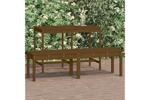 FIRBNUS 159,5x44x45 cm Banco jardín 2 plazas Madera Maciza Pino marrón Banco Jardin Exterior Banco Terraza Banco De Balcón Banco Madera Exterior Adecuado para Colocarlo En El Balcón Porche Jardín