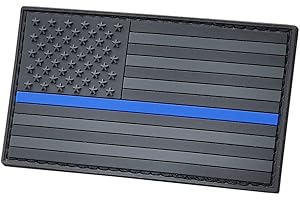 LEGEEON 2AFTER1 Blackout Thin Blue Line America Flag USA Tactical Morale PVC Rubber Fastener Patch