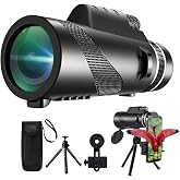 Monok&uuml;ler Teleskop, 80x100 Full HD Y&uuml;ksek &Ccedil;&ouml;z&uuml;n&uuml;rl&uuml;k, 10 Km G&ouml;r&uuml;ş Mesafesi, 52 mm Objektif Lens &Ccedil;apı, Gece G&ouml;r&uuml;ş Destekli, Te