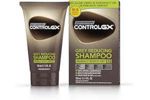 Just For Men Control Gx Reducing Shampoo for Grey Hair, with Coconut Oil and Aloe Vera, Unscented, Grey, 118 ml (Pack of 1)