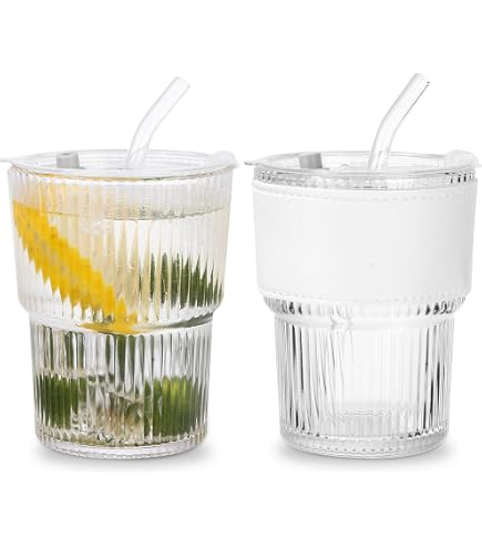 Gobelet En Verre 500 Ml Avec Couvercle Et Paille - Design Nœud Papillon élégant - Pour Smoothie, Latte, Boissons Chaudes Ou Froides - 7