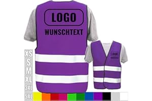 PIXIPRINTS.COM Warnweste Bedruckt mit Ihrem Name Text Bild Logo * echte Reflex-Leuchtstreifen * personalisiertes Design selbst gestalten, Farbe +