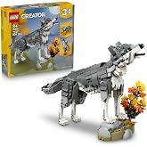 LEGO Creator 3&rsquo;&uuml; 1 Arada Orman Hayvanları: Gri Kurt 31393-8 Yaş ve &Uuml;zeri &Ccedil;ocuklar i&ccedil;in Kurt, Şahin veya Rakun Olarak İnşa Edi