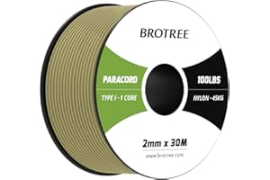 Brotree Paracord 2mm 30M 100% Nylon Rope 1 Strand Parachute Cord for Outdoor, Craft, DIY - 45kg Breaking Load (Holy Guacamole)