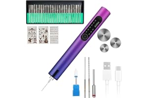 CALAMAANS USB Rechargeable Engraving Tool Kit, Electric Engraving Pen, Mini DIY Engraver Pen Rotary Tool for Carving Glass Wood Metal Stone Plastic Nails Jewelry (Purple)