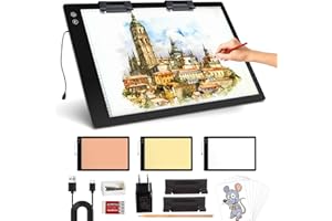 elice A2 ricaricabile con batteria da 5200 mAh, modalità di luce a 3 colori, pannello luminoso ultra sottile con 6 livelli/luminosità continua, cuscinetto luminoso per schizzi, pittura con diamanti
