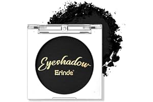 ‎ERINDE Erinde Single Black Lidschatten Palette, Nudetöne Matte Schwarz Eyeshadow Palette, Wasserfest Pressed Powder Lidschattenpalette, High Pigmented & Long Lasting Basic Shade Eye Makeup