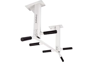 ‎SCSPORTS ScSPORTS® Klimmzugstange - Deckenmontage, aus Stahl, bis 150 kg, mit 6 Griffen, Montagematerial, Indoor, Rutschfest, für Zuhause, Weiß - Klimmzug, Pull Up Bar, Reckstange, Oberkörpertrainer