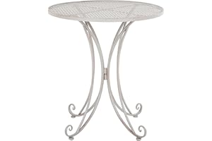 Table de Jardin ou Terrasse Type Bistro Ronde 71 cm en Métal Gris Design Classique et Romantique Beliani