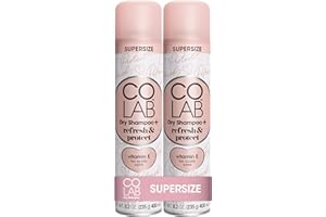 COLAB+ SUPERSIZE Dry Shampoo, Refresh & Protect, 400ml, 2 Pack - UV & Pollution Protection, Refreshes Hair, Neutralises Odours, Absorbs Oil, Conditions & Cares For Scalp, Fresh Scent