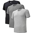 DAVID ARCHY Men's Soft Cotton Undershirts Breathable Comfy Crew Neck Tees Short Sleeve T-Shirts for Men 3 Pack