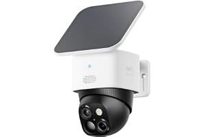 eufy Security SoloCam S340, Solar Security Camera, Wireless Outdoor Camera, 360° Pan & Tilt Surveillance, No Blind Spots, 2.4 GHz Wi-Fi, No Monthly Fee, HomeBase S380 Compatible