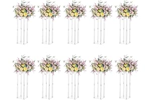 Nuptio 10 Piezas Centros Mesa Boda Jarrones Acrílico Jarrón Flores 60cm Alto Soporte Flores para Mesas Fiesta Decoraciones Elegantes Mesas Decoración Bodas A Granel Soportes Centro Mesa Geométricos