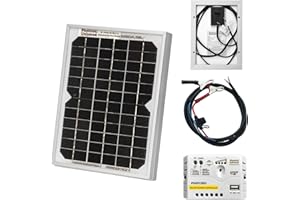 5W 12V Photonic Universe Solar Panel kit with 5A Charge Controller and Battery Cables for a Camper, Caravan, Boat or Any Other 12V System (5 watt)