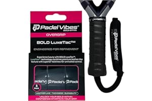 Padel Vibes® BOLD LuxeTac™ Overgrip | Ultra Tacky, Sweat-Absorbing, Luxurious Leather-Like Feel | Durable Overgrip Tape for Padel, Tennis, Squash, Badminton, and Pickleball Rackets