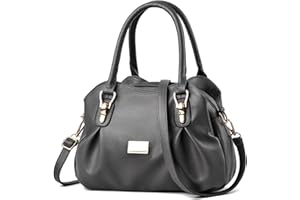 NICOLE & DORIS Sac a Main Femmes Cabas Souple Sac à Bandoulière en PU Cuir Sacs à Main Portés Epaule Grande Capacité Sac D'épaule Sac Epaule Multipoches Gris