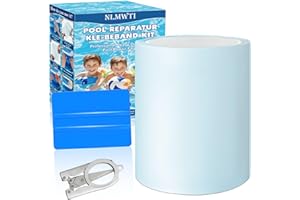NLMWTI Kit de Reparación Piscina Autoadhesivo Impermeable al Agua, 10x200cm TPU Parches Piscina Bajo Agua con Tijeras y raspador para Cama de Agua, Piscina, Liner de Piscina