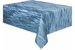 UNIQUE Ocean Waves Rectangular Plastic Table Cover (137cm x 274cm) 1 Piece - Ideal for Parties and Events