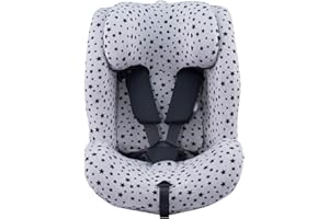 JYOKO KIDS Funda de Algodón para silla de coche compatible con Recaro Salia 125 Y JOIE I-SPIN GROW (Black Star)