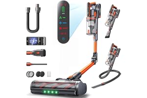 Cordless Vacuum Cleaner, 650W/55KPa/70Mins Foldable Stick Vacuum with 1M Hose, Auto Mode, Fragrance, LED, Anti-Tangle Brush, Wall-Mounted Charging, 1.6L vacuum for Hard Floor/Carpet/Pet Hair/Car