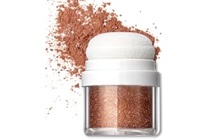Erinde Body Glitter Highlighter Powder, Fairy Highlighter Makeup, High Gloss Sparkle Loose Powder, Brightens Makeup for Face Body Hair Nails Makeup, 03# Sunset Gold