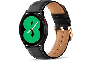 Issinlky äkta läderrem kompatibel Galaxy Watch 7/FE/6/5/4 40mm 44mm, 20 mm armband för Galaxy Watch 6 Classic/4 Classic/Watch 5 Pro/Watch 3 41mm/Active 2/Active 40MM/Galaxy Watch 42mm