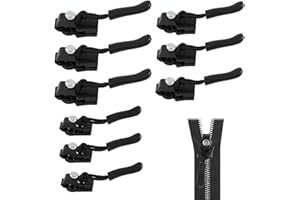 AIVANE 9 PCS Zip Repair Kit, 3 Sizes Replacement Zipper Puller Instant Zip Fixer Slider Removable Universal Zip Replacement for Luggage Backpacks Coats Jackets Jeans Sewing - Black