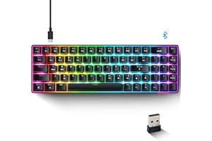 KUIYN AK692 Bluetooth/Wireless/Wired Keyboard, Customized Hot Swappable Keyboard with 18 RGB Light up, Programmable Mechanical Keyboard, 4000mAh Rechargable, 69 Keys, Numeric Pad, for PC/PS/Xbox Black