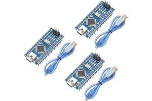 Nano Conseil de Développement avec câble Binghe 3 Pièce Nano Conseil de Développement avec Chip CH340 Mini USB Interface 5V 16M 328P Microcontrôleur Compatible avec Arduino IDE
