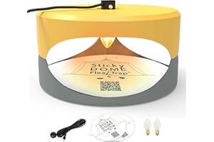 ASPECTEK Sticky Dome Contre Les puces et Les punaises de lit avec 2 disques de Colle Inclus. Inodore, sans Danger pour Les Enfants et Les Animaux domestiques (EU Plug) Jaune et Gris Clair