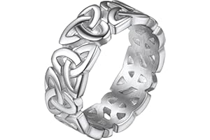 Richsteel Anello Nodo Celtico per Donna Uomo Unisex 7mm Anello per Dito Misura IT #14-32 Anello per l'Eternità Anello Infinito in Acciaio Inossidabile Antiallergico