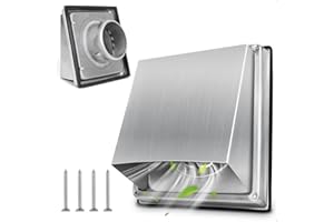 Yooler Ø100mm Lüftungsgitter Edelstahl, Ablufthaube Lüftungsgitter mit Insektenschutzgitter lüftungsklappe, Wetterschutzgitter Für VMC-Rohr und Abdeckung Dunstabzug Außen mit Kautschuk-Dichtung