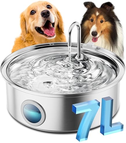 Dog Mate Kabelloser 8 Liter Edelstahl-Trinkbrunnen für Haustiere