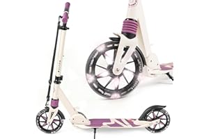 Movino Patinete Urbano Plegable para Niños y Adultos - Ruedas LED Grandes 180 mm - Manillar Ajustable - hasta 100 kg City Light