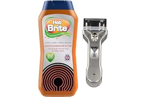 HEP BRINGING YOUR SPACE TO LIFE Hob Brite Original Ceramic, Electric, Halogen and Induction Hob Cream Cleaner 300ml & Ceramic Hob Cleaning Tool Kit