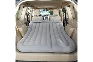 BUWAN Matelas Gonflable de Voiture pour Volvo XC60, Portable Camping Lit Gonflable pour Siège Arrière de Voiture avec Pompe à Air et 2 Oreillers Pneumatiques,Grey
